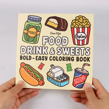 Food Drink & Sweets: Coloring Book for Adults and Kids, Bold and Easy, Simple and Big Designs for Relaxation Featuring a Variety