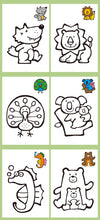 Children's Fun Coloring Book 32 Pages with Different Themes Coloring Drawing Book Size 170 × 240mm